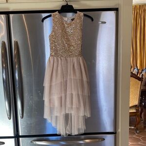Zunie Sparkling Gold and Cream Formal Dress